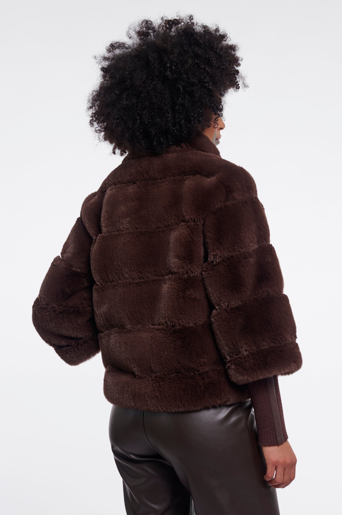 Rino & Pelle Coffee Fur Jacket Feline