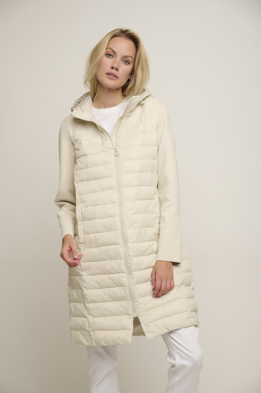 Rino & Pelle Donna quilted coat with neoprene sleeves