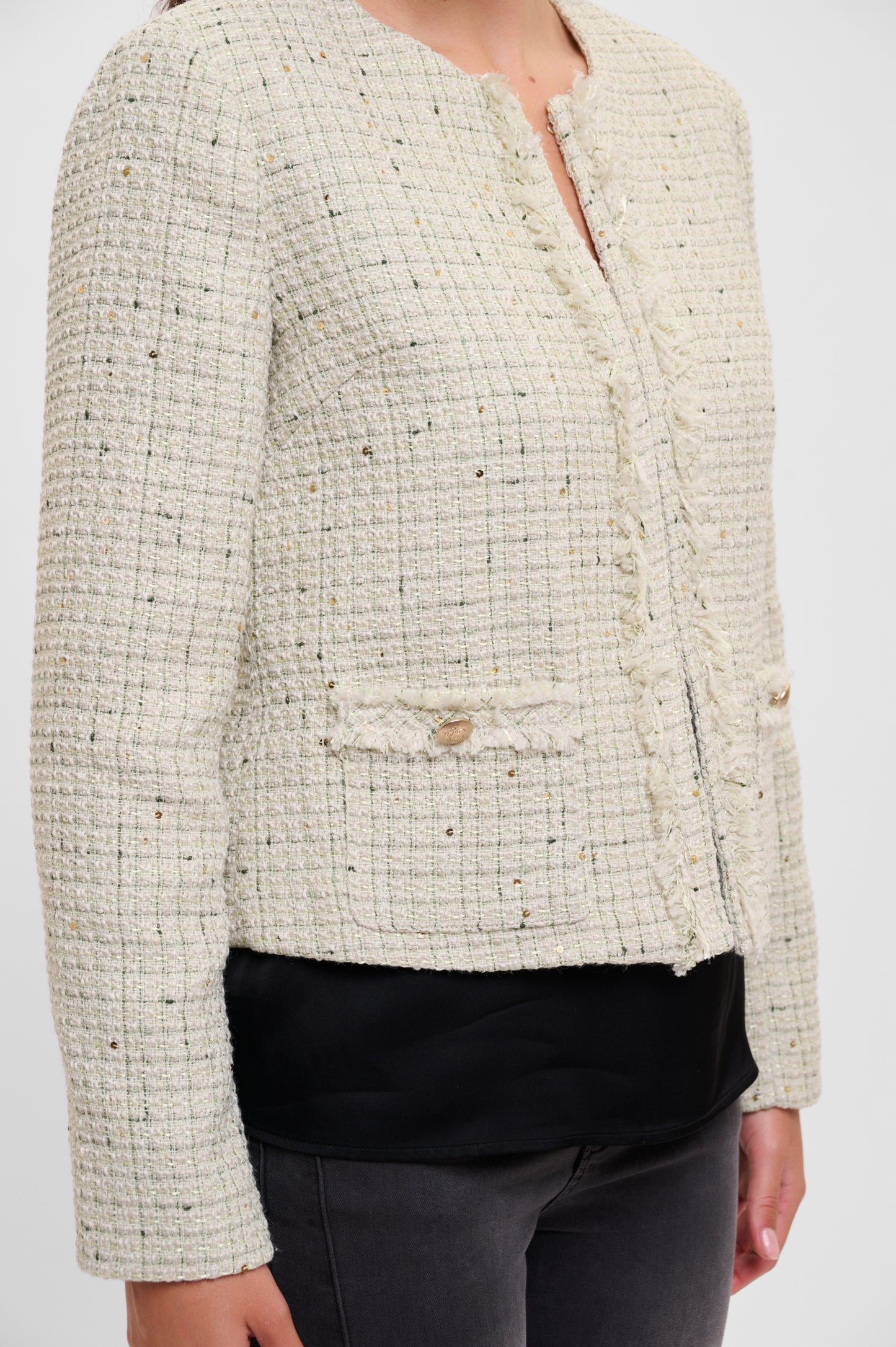 Rino & Pelle Dusty Khaki Chanel Style Jacket Hadassa