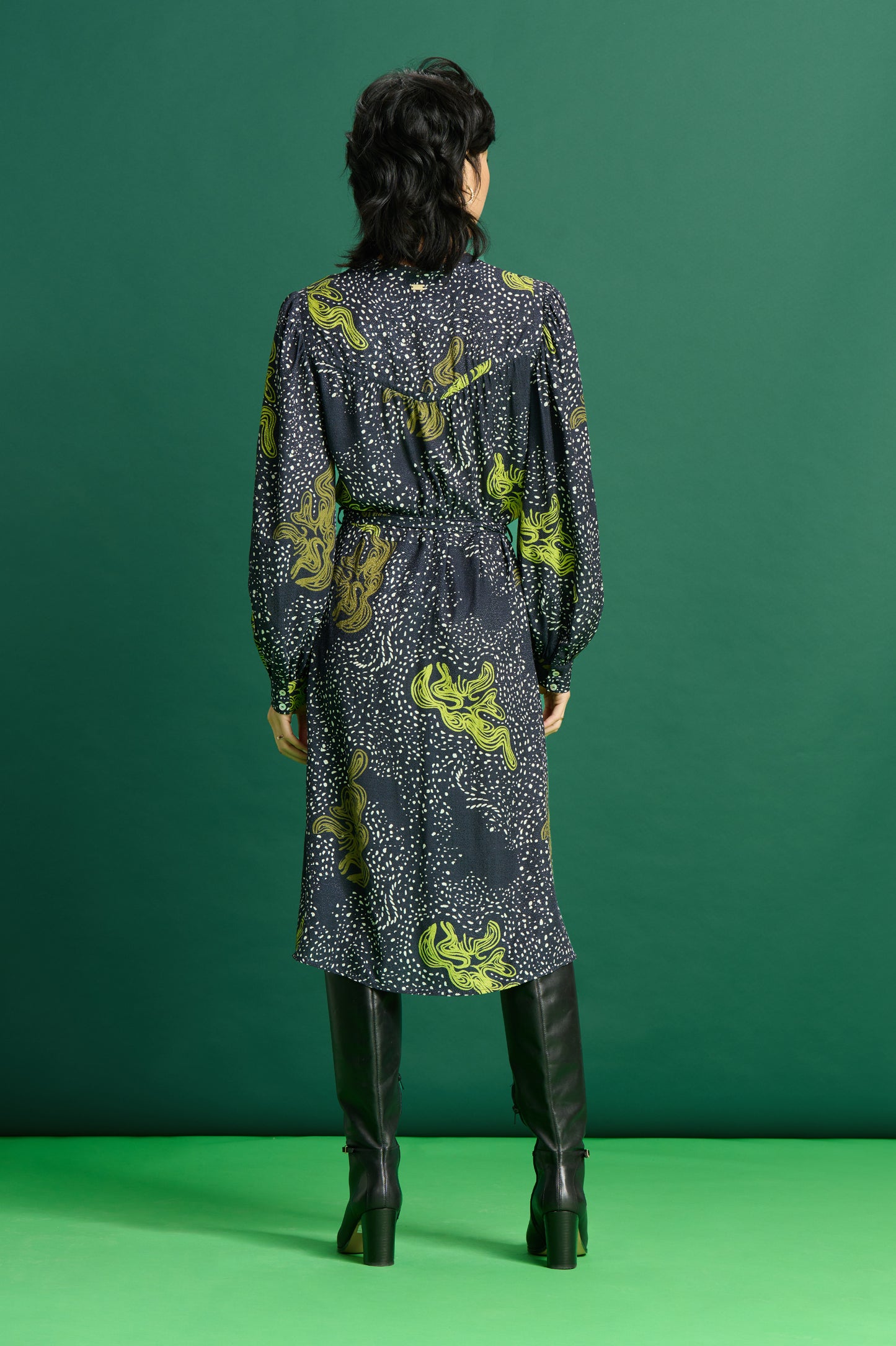 Pom Amsterdam Squiggle Print Dress