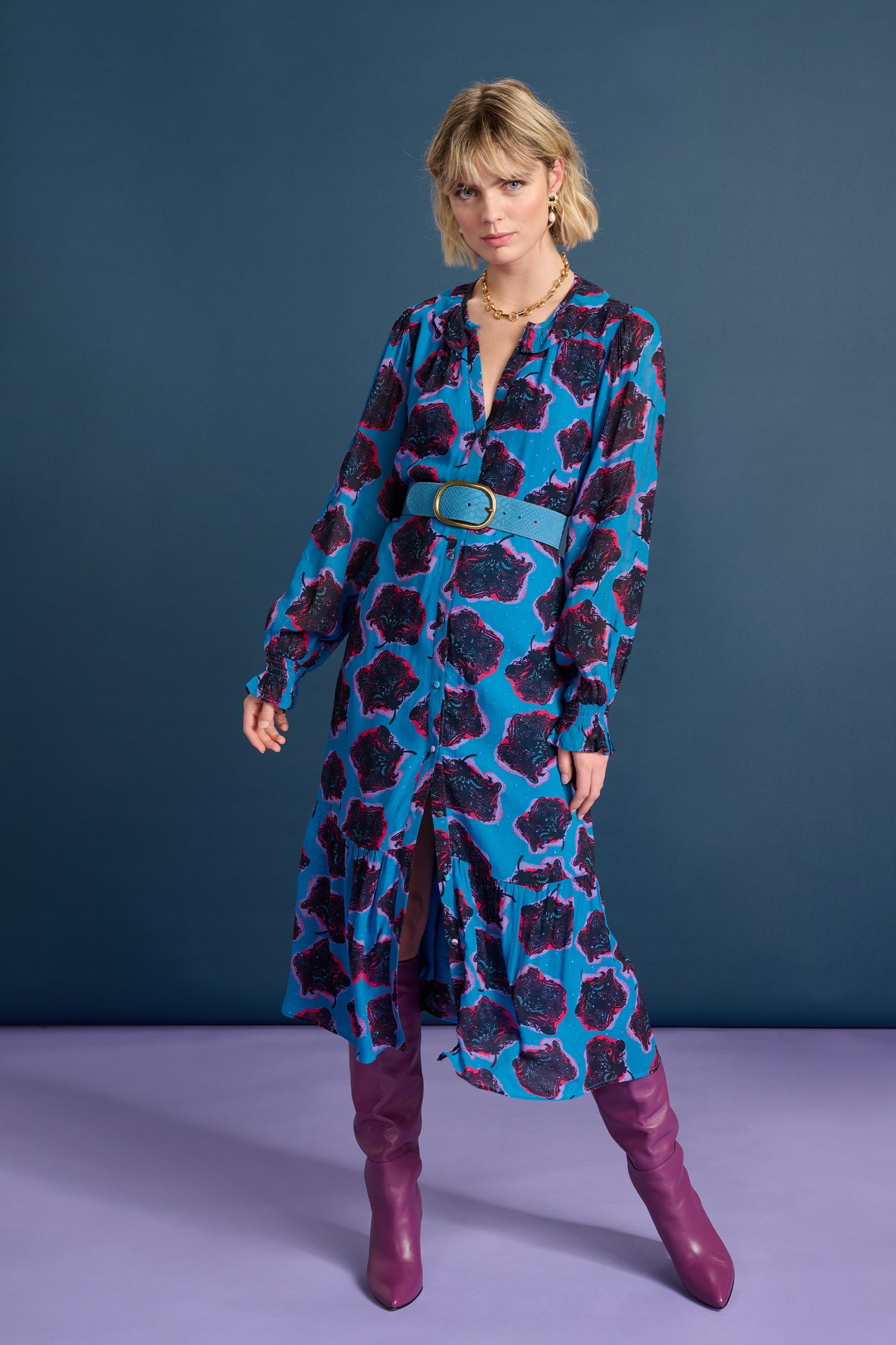 Pom Amsterdam Floral Print Dress