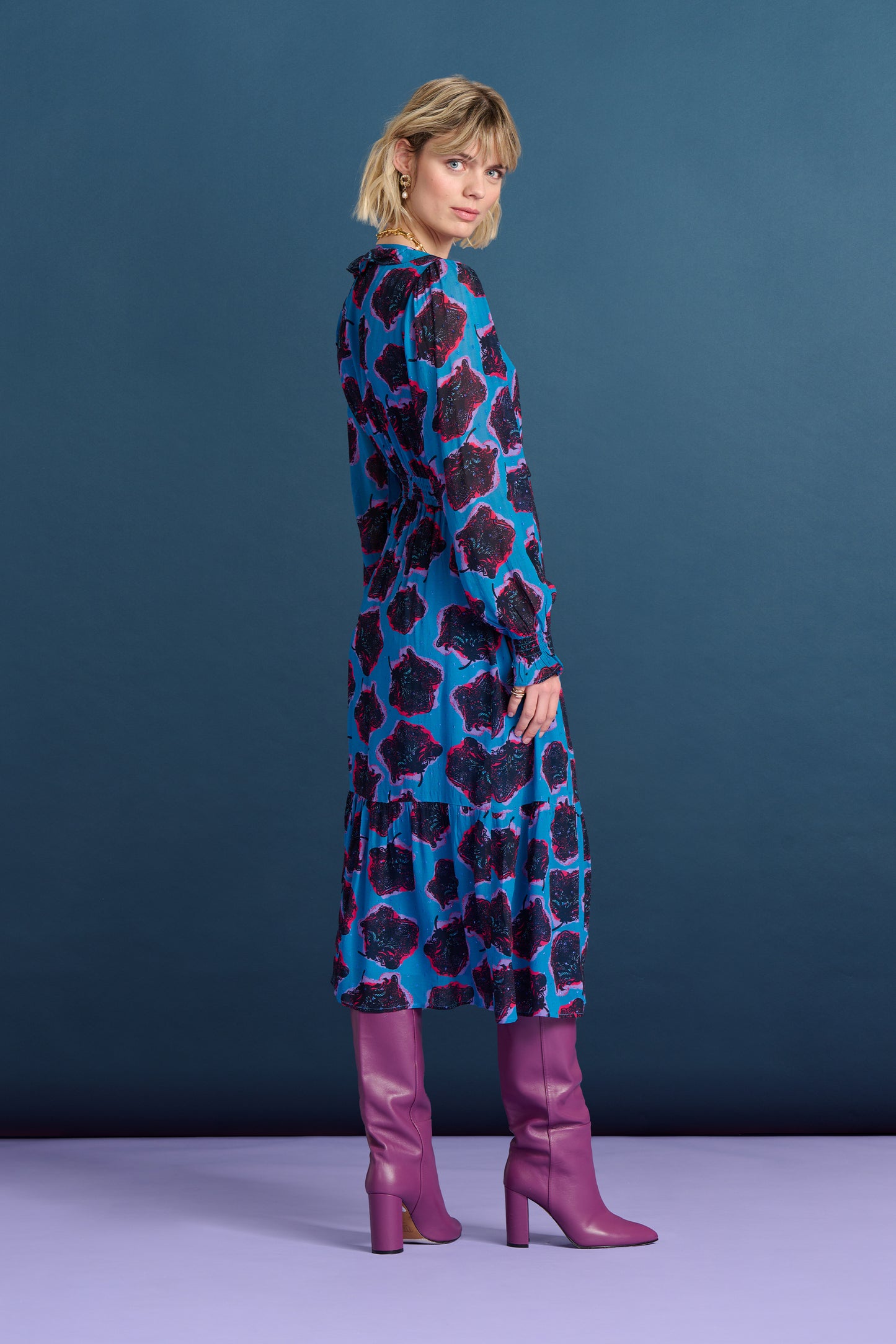 Pom Amsterdam Floral Print Dress