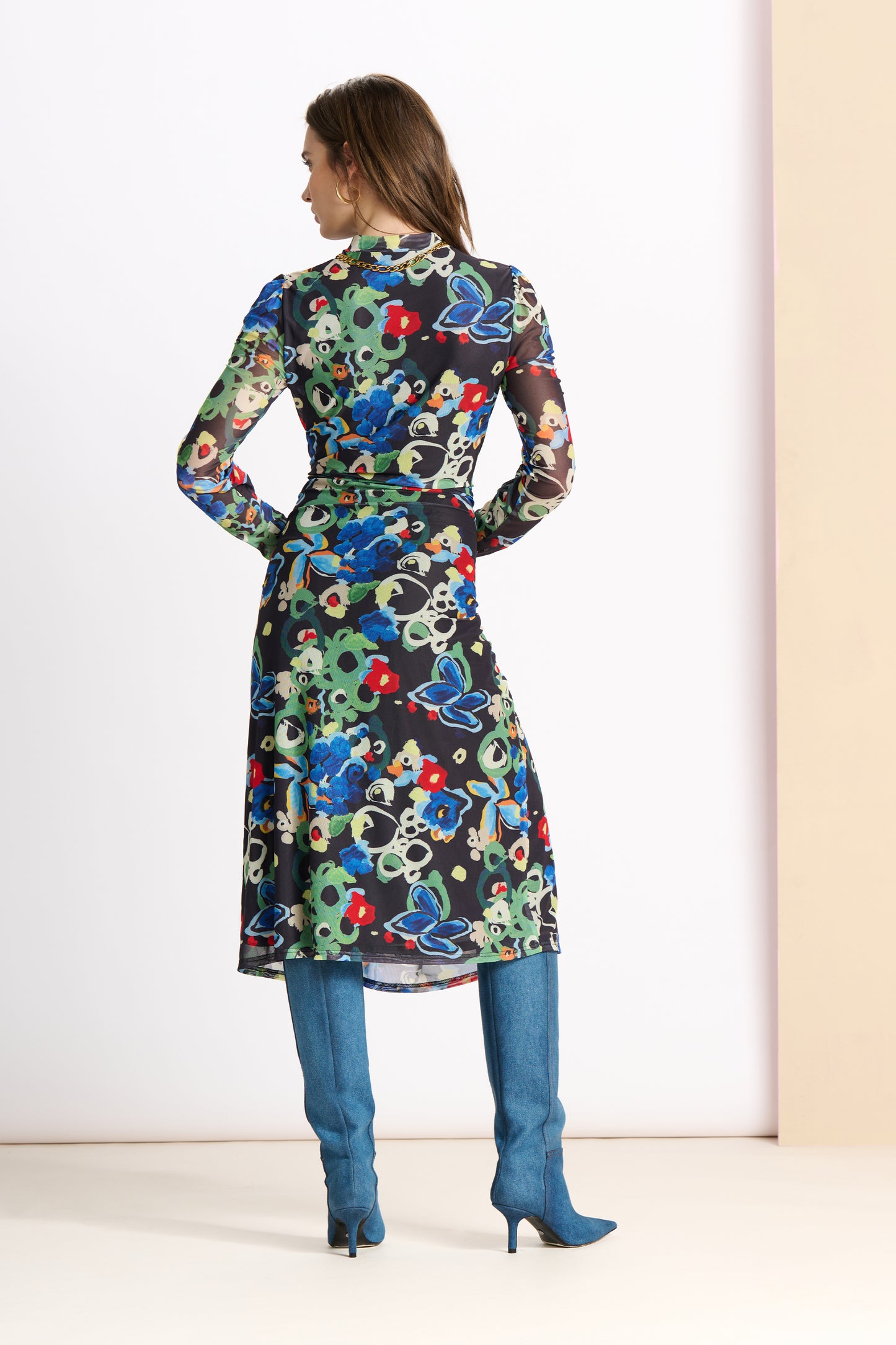 Pom Amsterdam Floral Mesh Dress