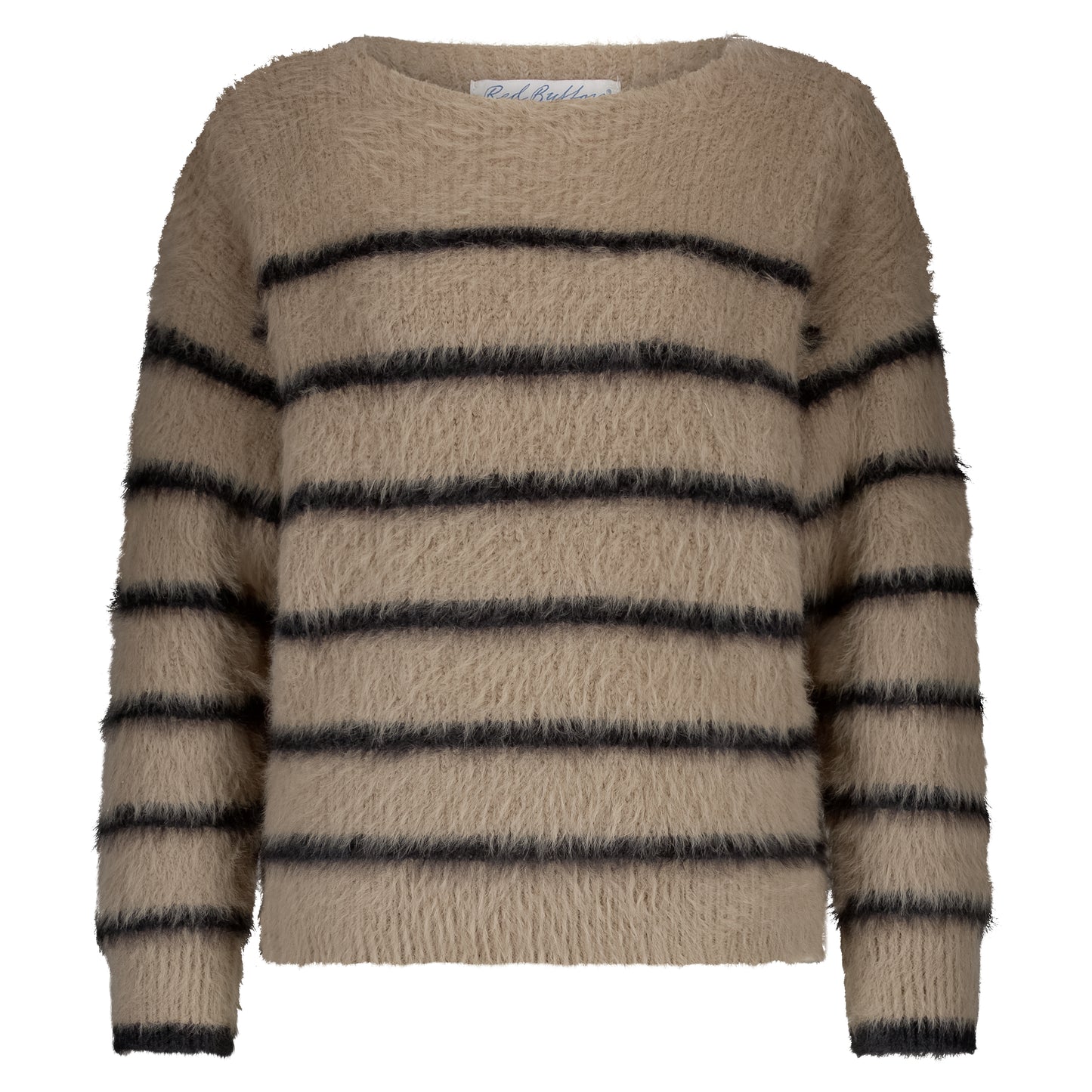 Red Button Fuzzy Sweater & Stripe SRB4616