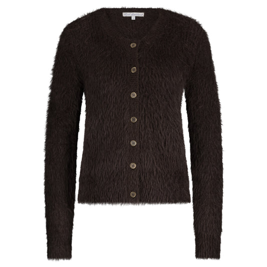 Red Button Cardigan Fuzzy SRB4643