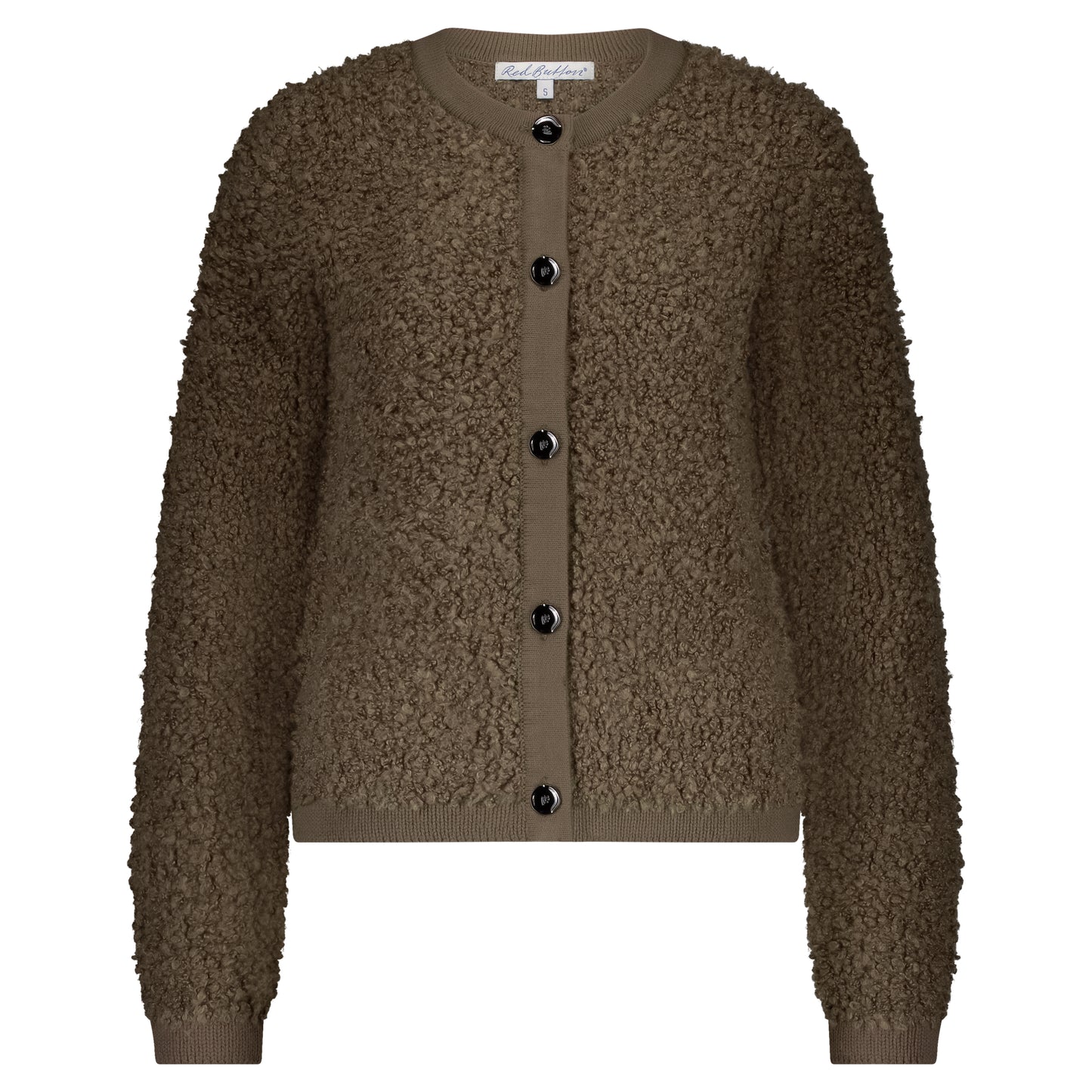 Red Button Jacket Knit Boucle SRB4702