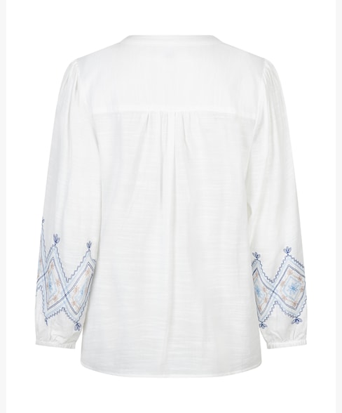 Red Button White Blouse SRB4829