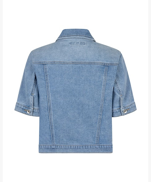 Red Button Jackie Denim Jacket & Scarf SRB4834