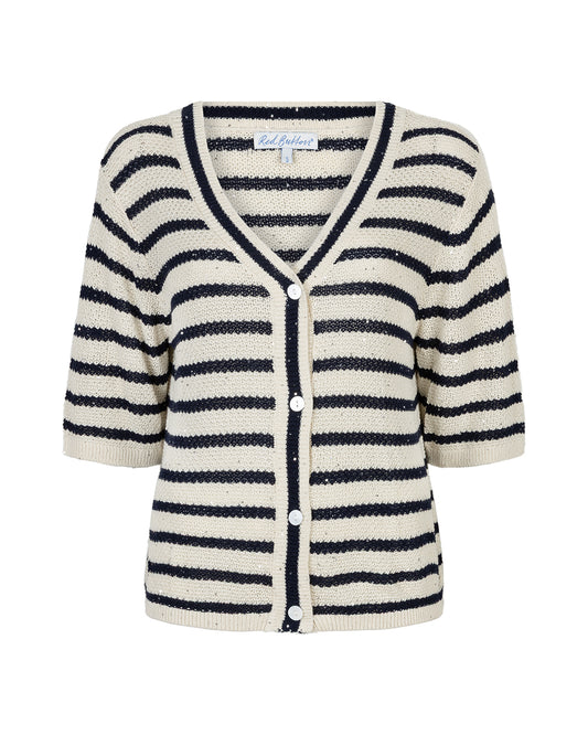Red Button Stripe Cardigan SRB4957