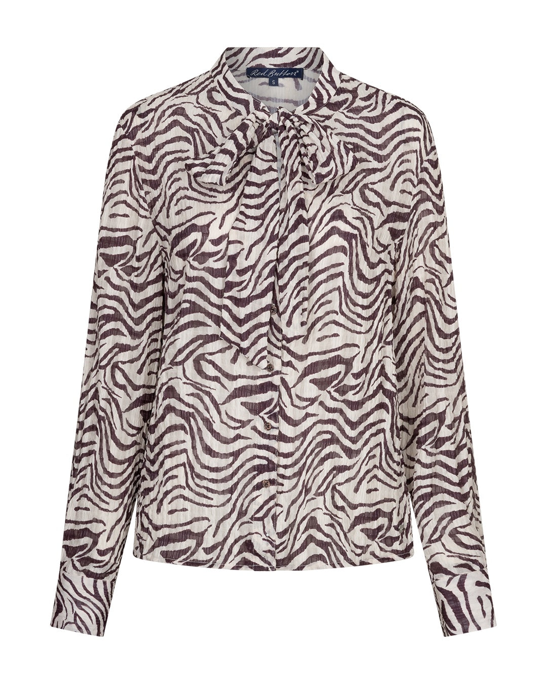 Red Button Burgundy Blouse Zebra SRB5061