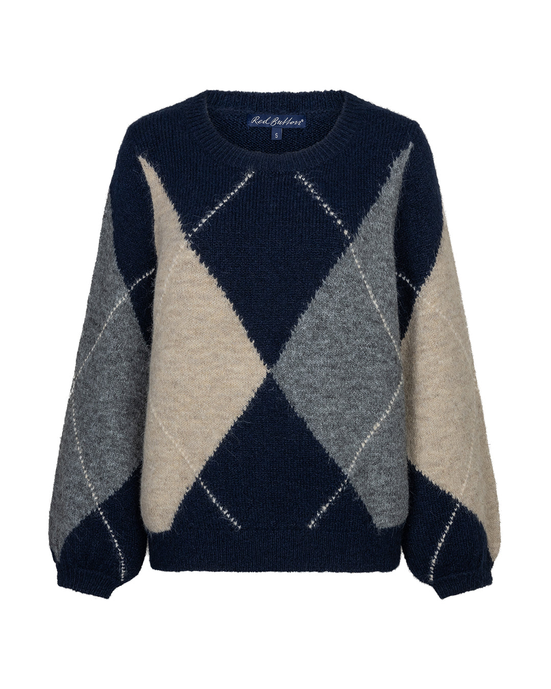 Red Button Indigo Argyle Sweater SRB5067