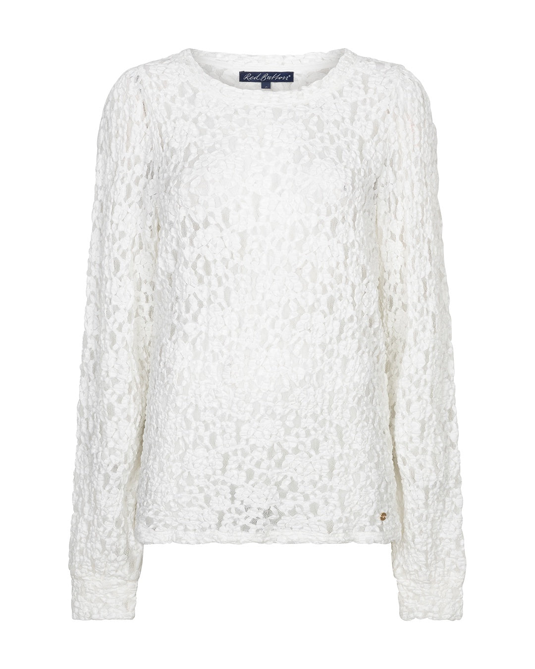 Red Button Top Lace T-Shirt SRB5068