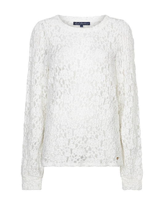 Red Button Top Lace T-Shirt SRB5068