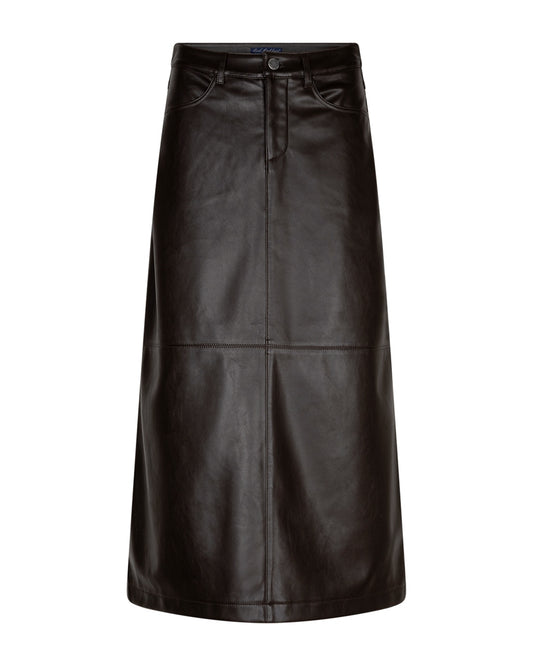 Red Button Pleather Alina Skirt SRB5078