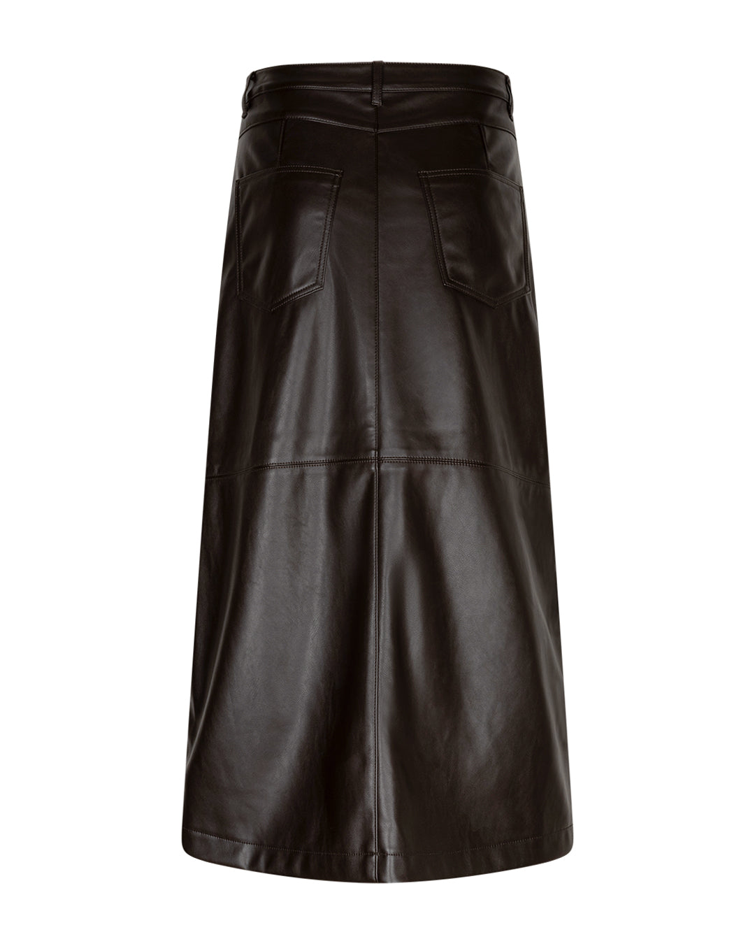 Red Button Pleather Alina Skirt SRB5078