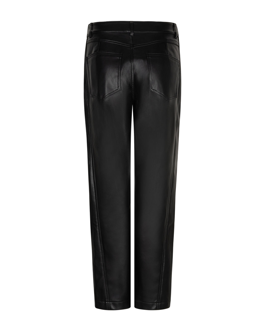 Red Button Black Pleather Trousers Caitlina SRB5079