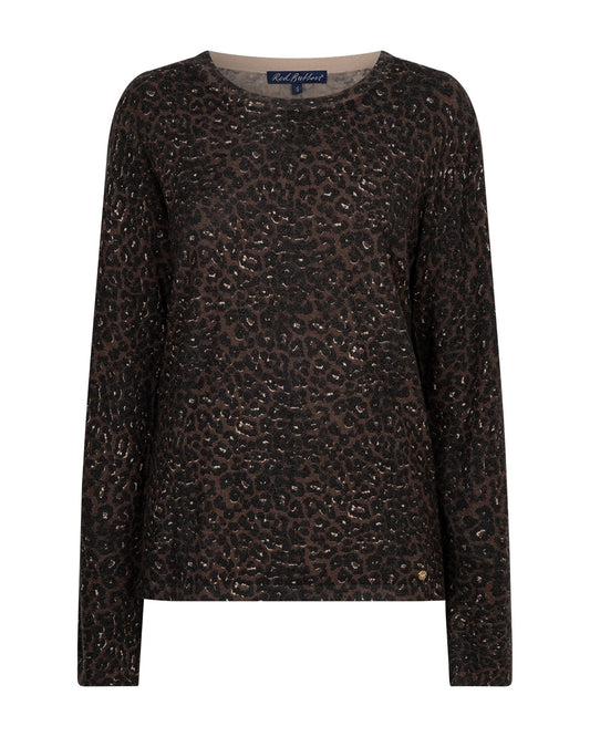 Red Button Sweet Animal Print Top SRB5084
