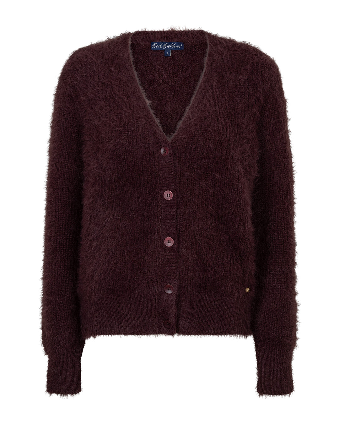Red Button Burg Cardigan Fuzzy SRB5115