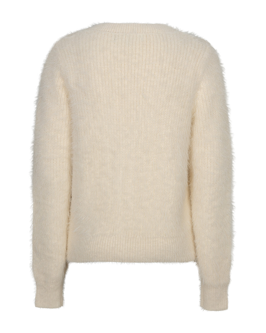Red Button Cream Cardigan Fuzzy SRB5115