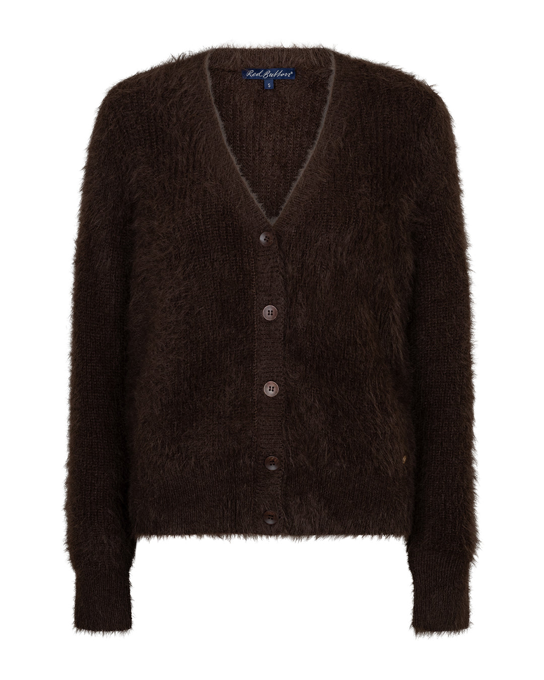 Red Button Espresso Cardigan Fuzzy SRB5115