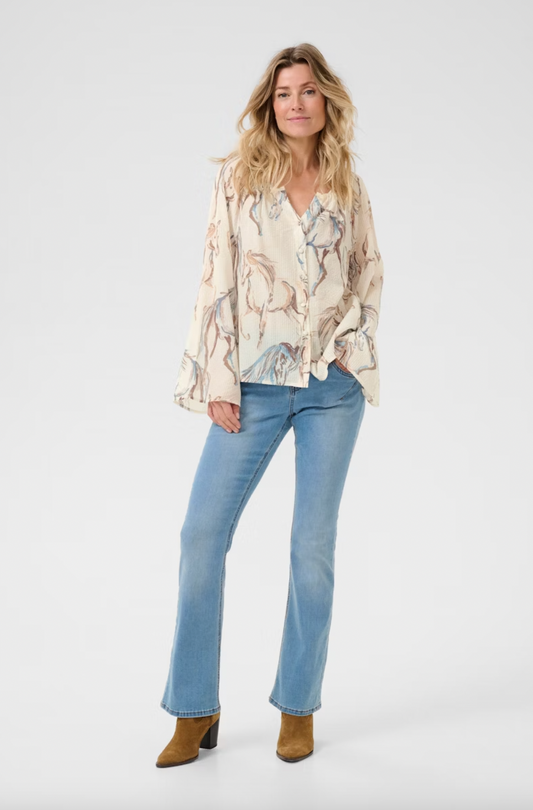 Cream Blue/Cream Vilma Blouse 10613891