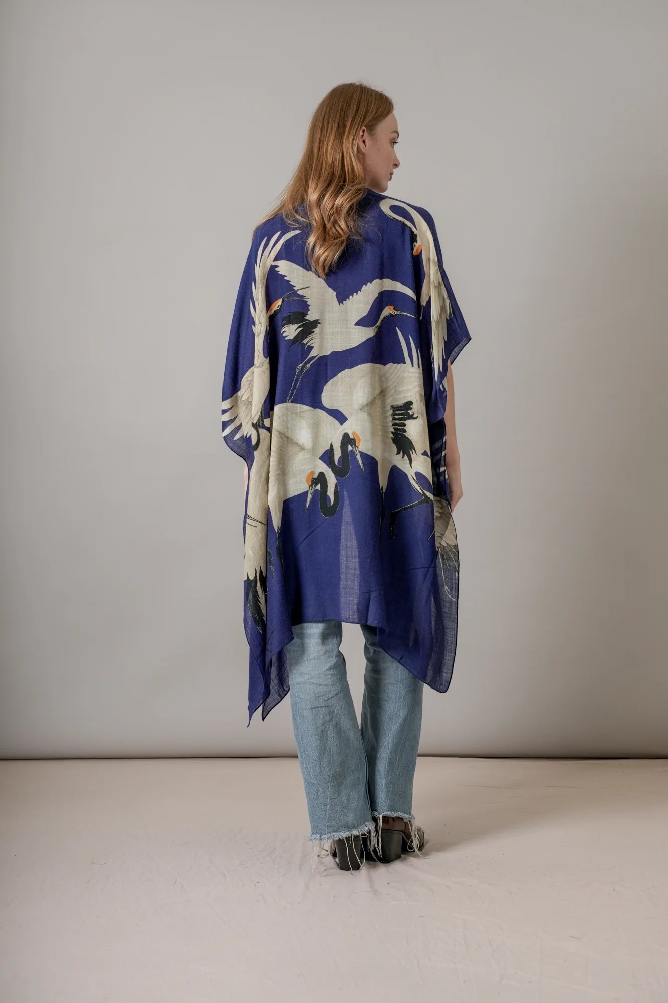 One Hundred Stars Stork Royal Blue Wool Throwover WTHSTOBL