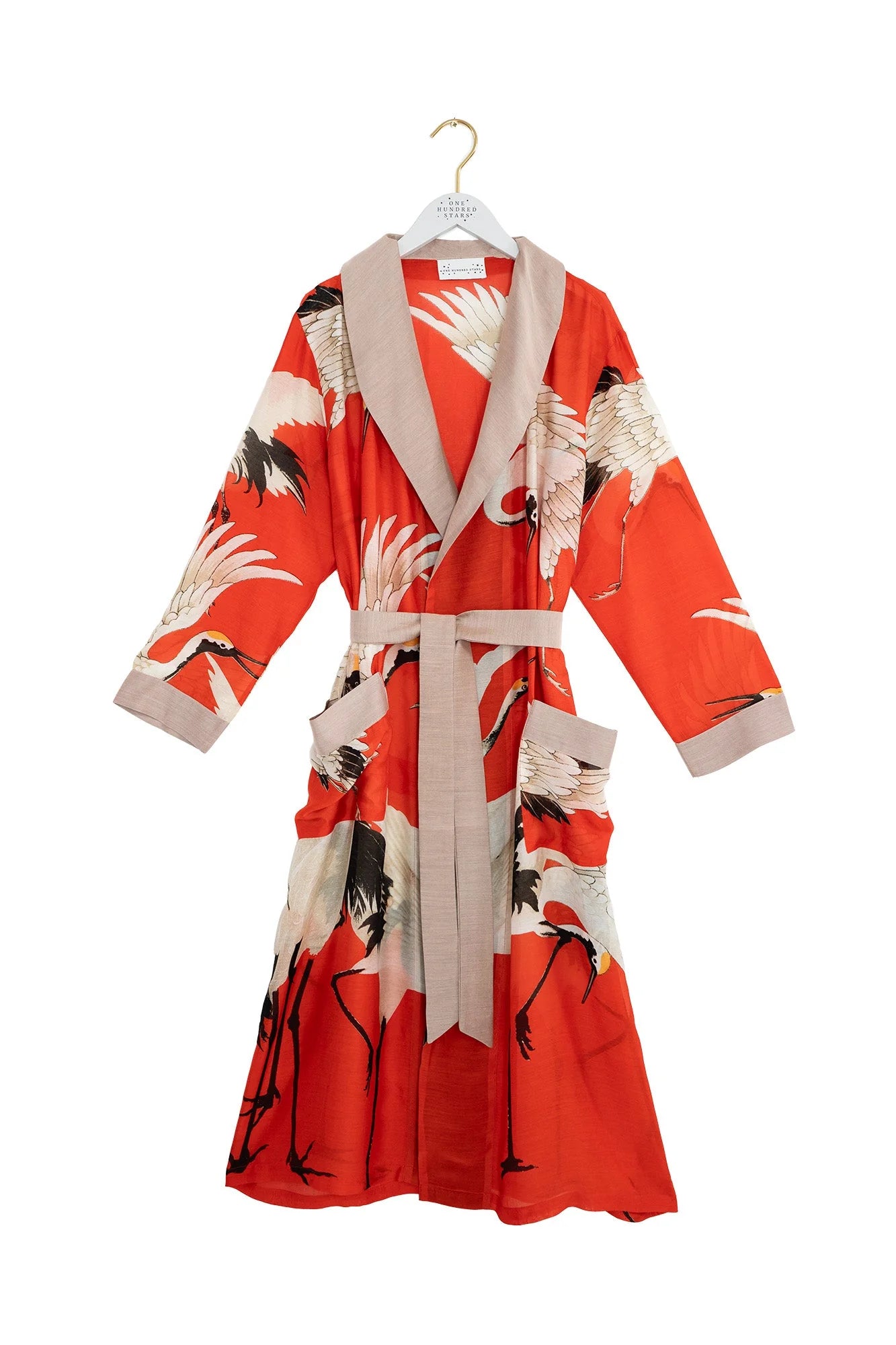 One Hundred Stars Stork Scarlet Gown Gwnstosca