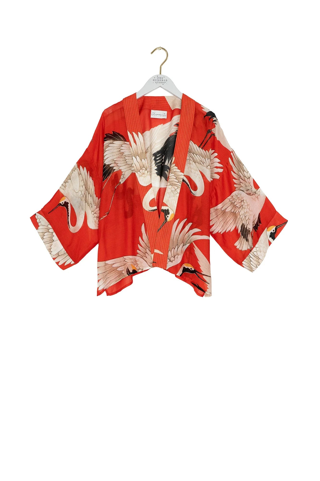 One Hundred Stars Stork Scarlet Kimono Kimstosca