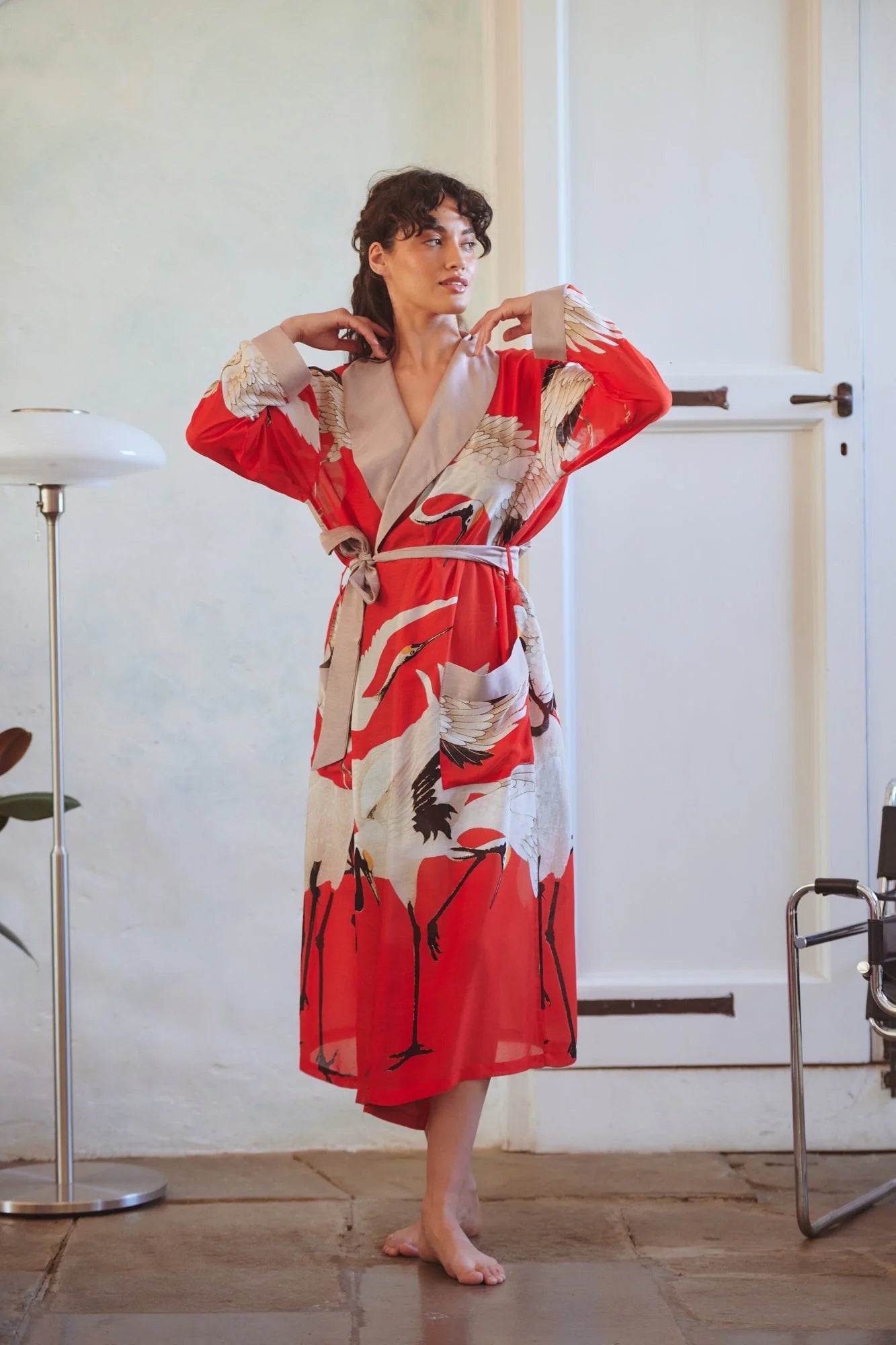 One Hundred Stars Stork Scarlet Gown Gwnstosca