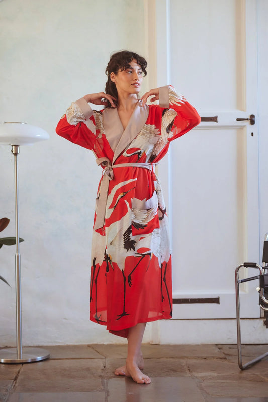 One Hundred Stars Stork Scarlet Gown Gwnstosca