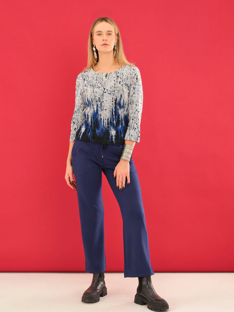 Dolcezza Silver/Blue Scoop Top 75130