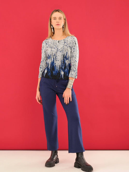 Dolcezza Silver/Blue Scoop Top 75130