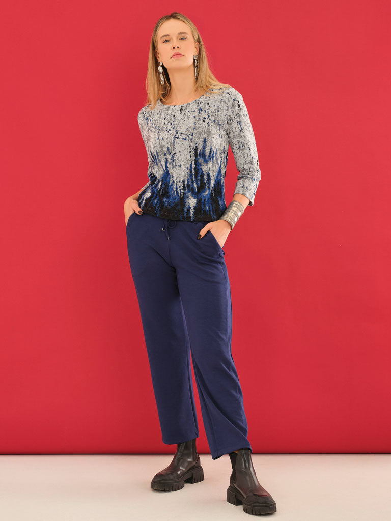 Dolcezza Silver/Blue Scoop Top 75130