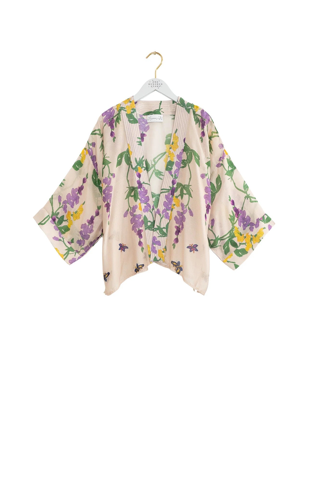 One Hundred Stars Wisteria Lilac Kimono Kimwislil