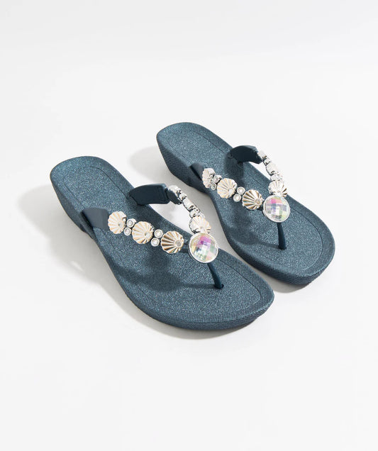 Pia Rossini Navy Seychelles Pool Sandal SEY01284