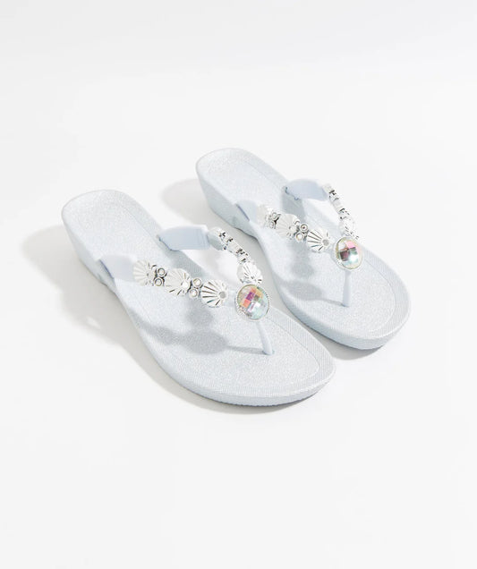 Pia Rossini Silver Seychelles Pool Sandal SEY01284