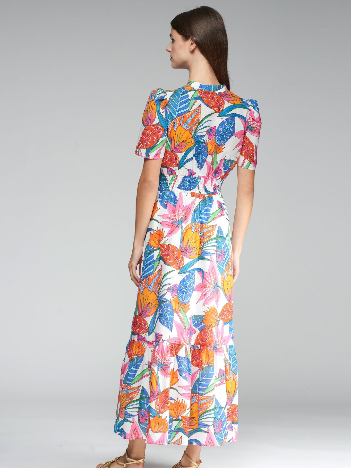 Vilagallo Tropical Print Long Dress 32273