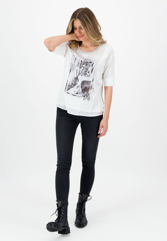 SE Just White Jewelled Front T-Shirt
