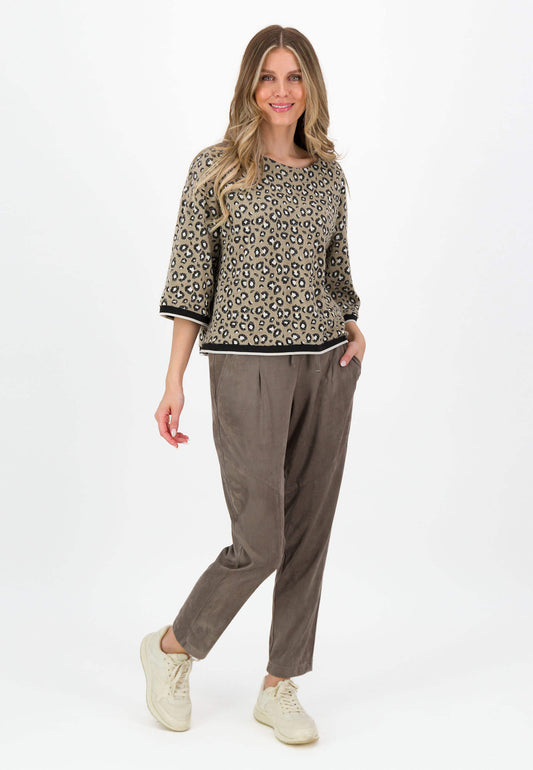 SE Just White Animal Print Sweater