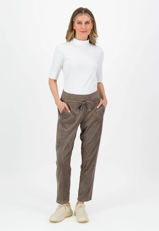 SE Just White Faux Suede Trousers