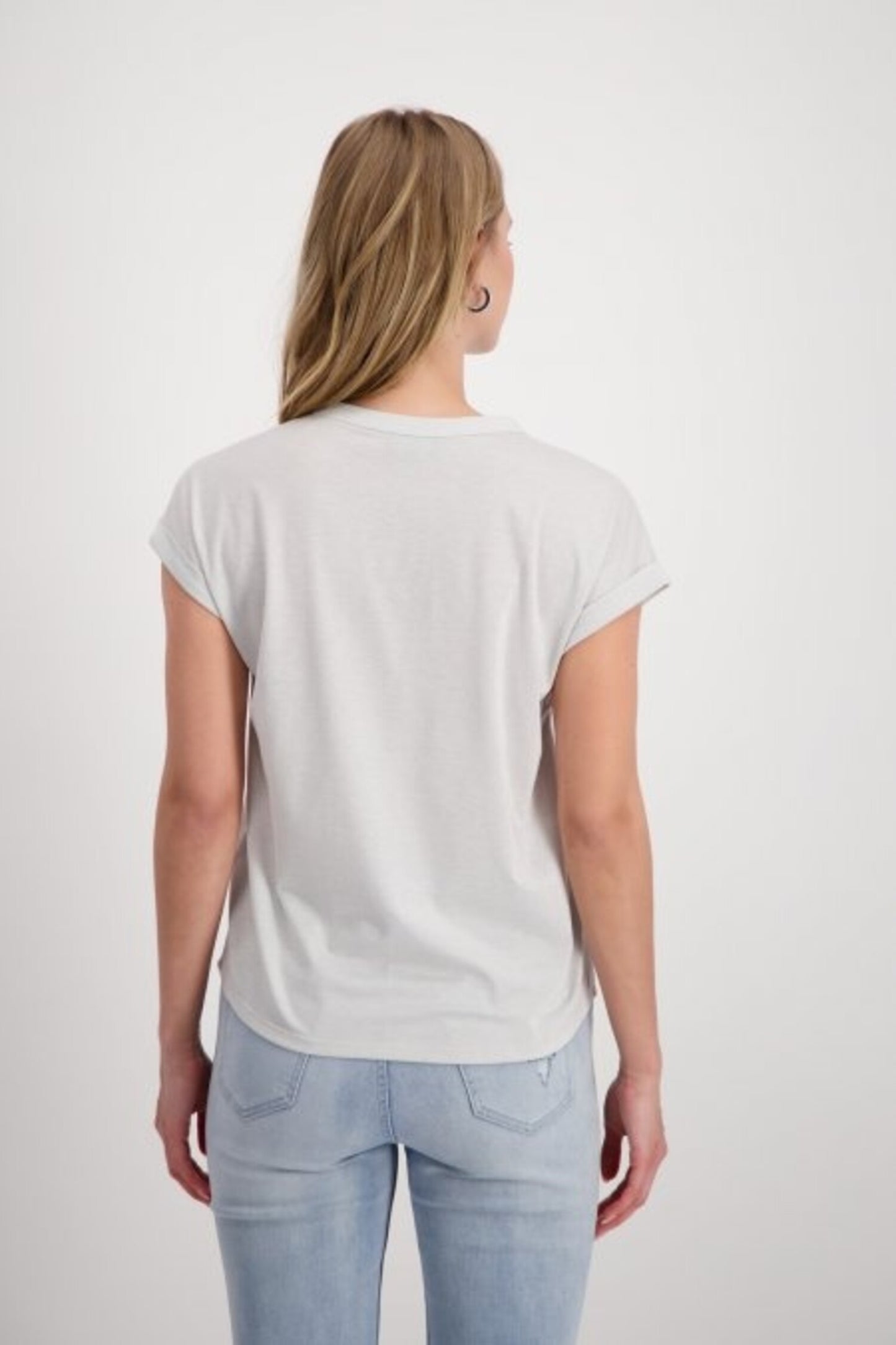Monari 408193 lurex cap sleeve t-shirt