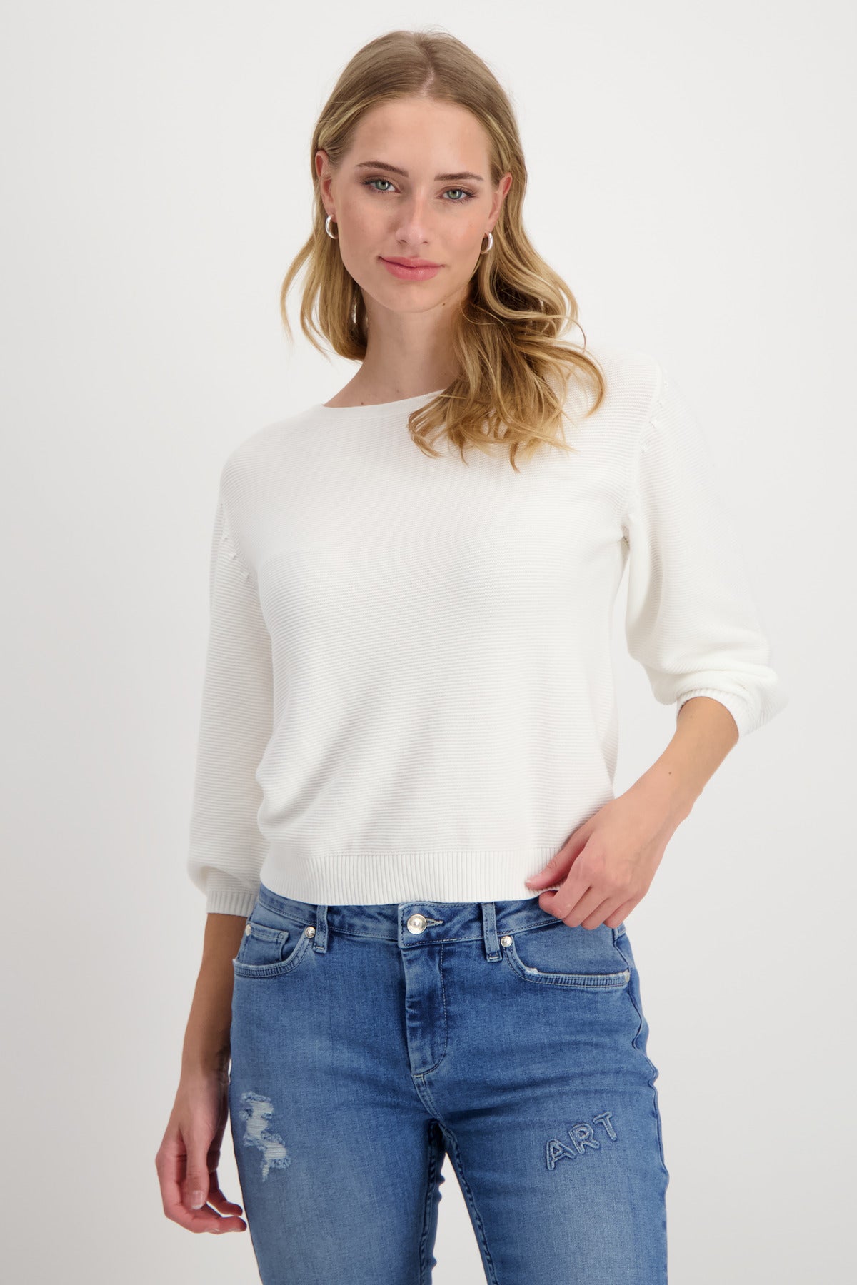 Monari Off-White Textured Sweater 408417