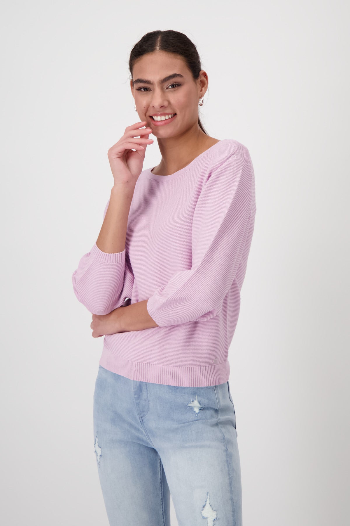 Monari Pink Textured Sweater 408417