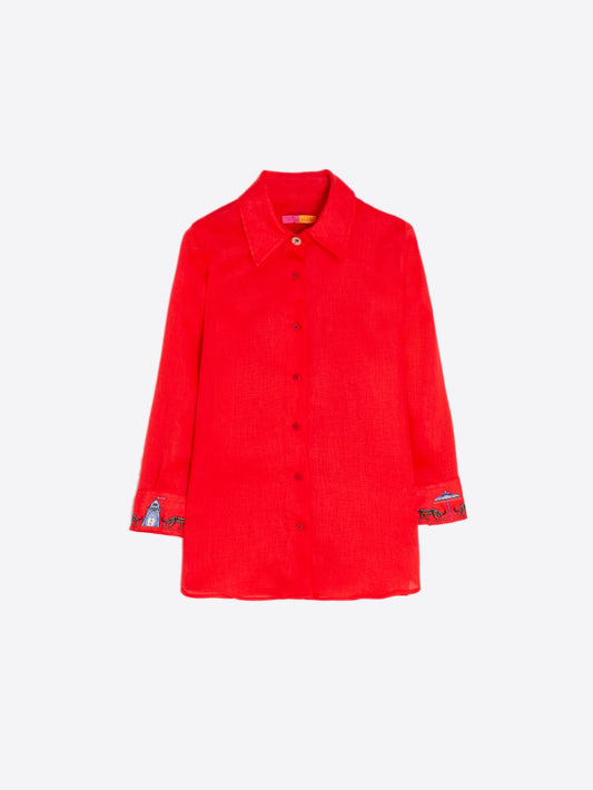 Vilagallo Linen Embroidered Shirt 32552