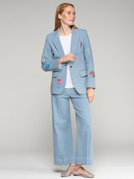 Vilagallo Embroidered Wide Leg Jeans 32118