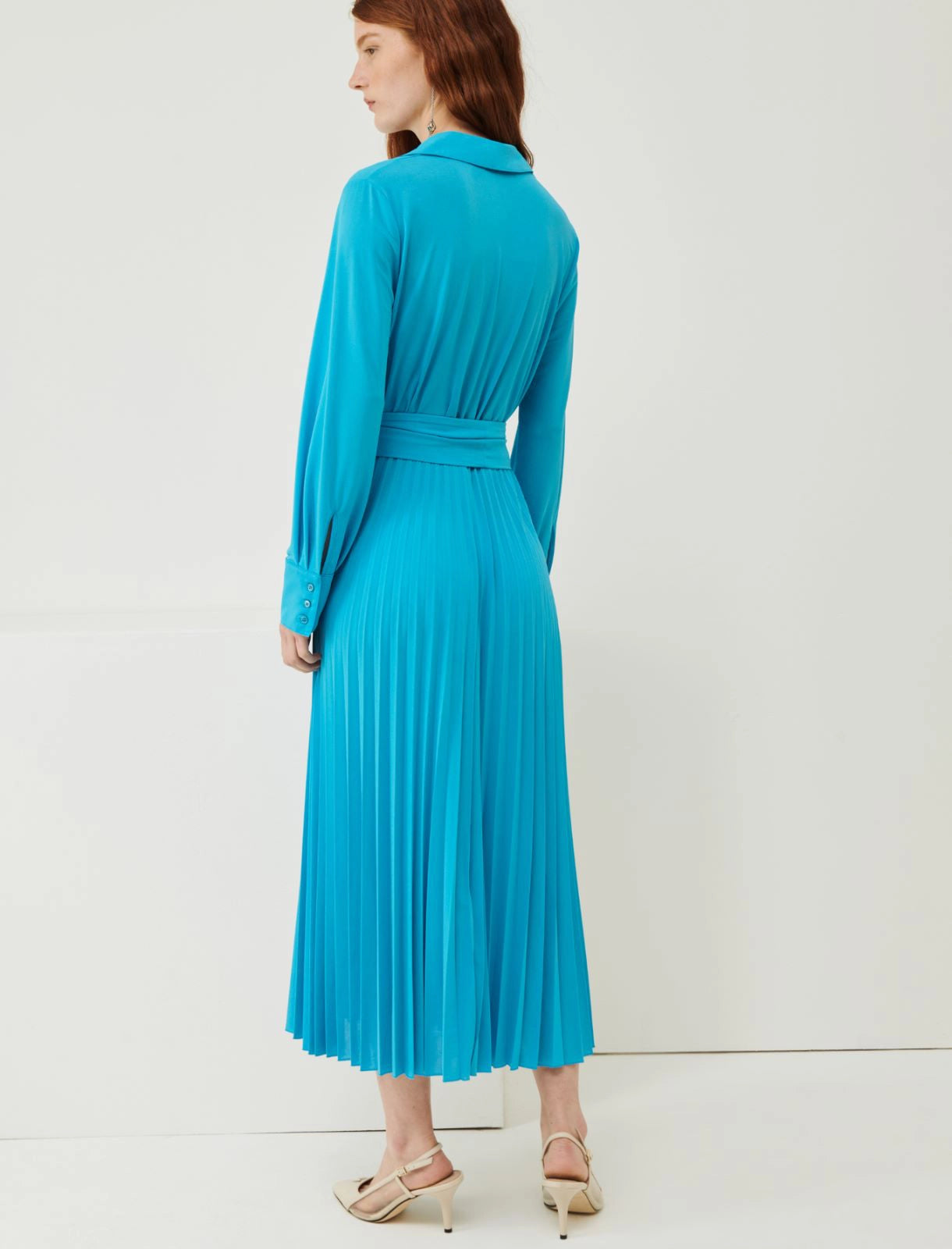 Turquoise top pleated dress