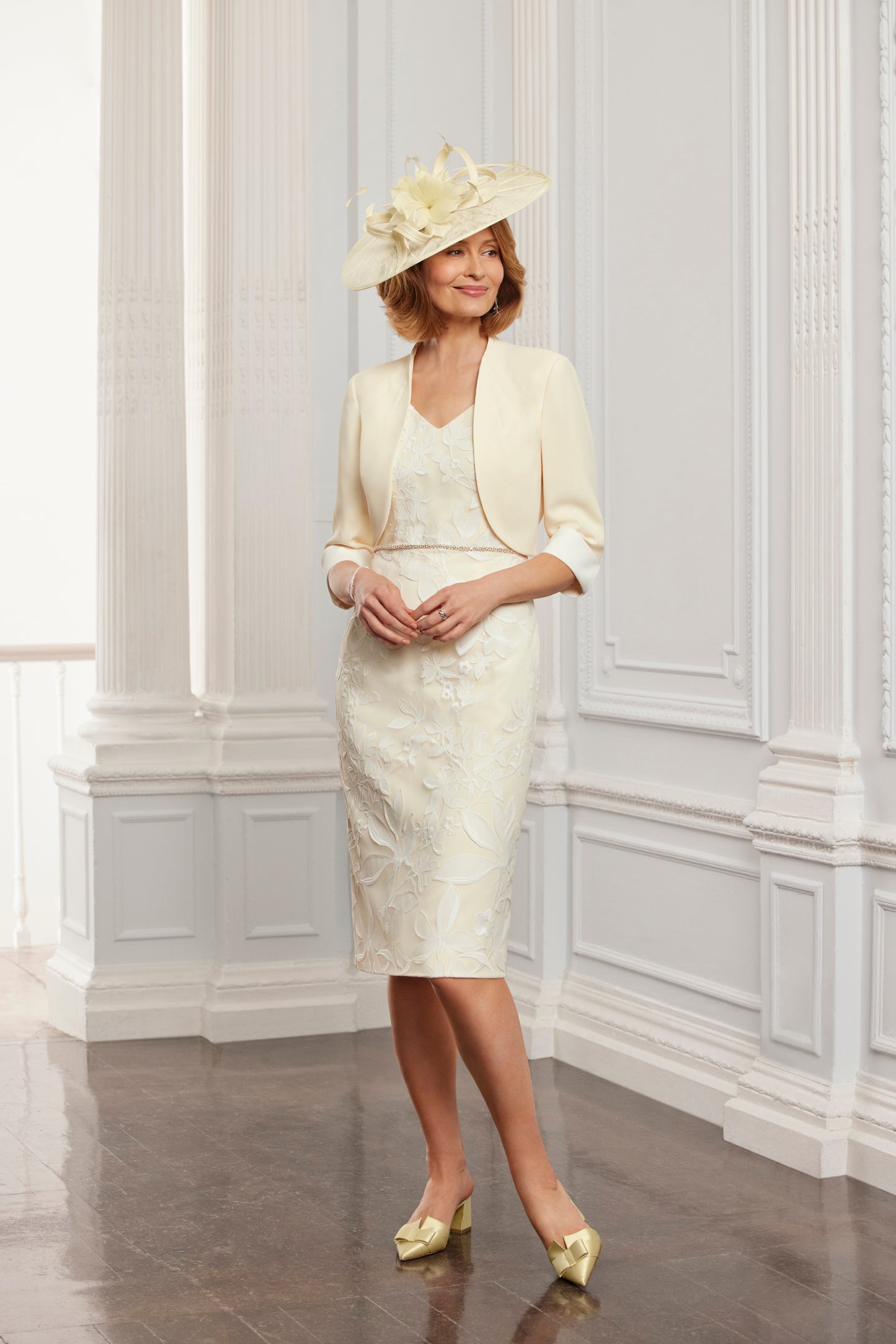 Condici Cream & Lemongrass Dress & Bolero Jacket 71107