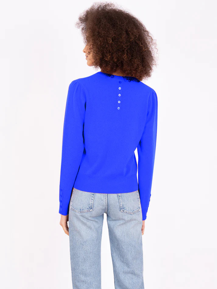 Cocoa Cashmere Sapphire Blue Sweater