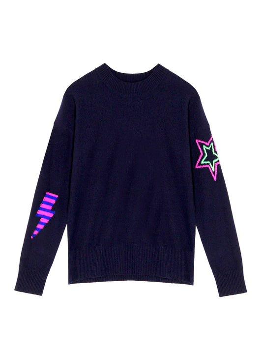 Cocoa Cashmere Navy Icon Sweater