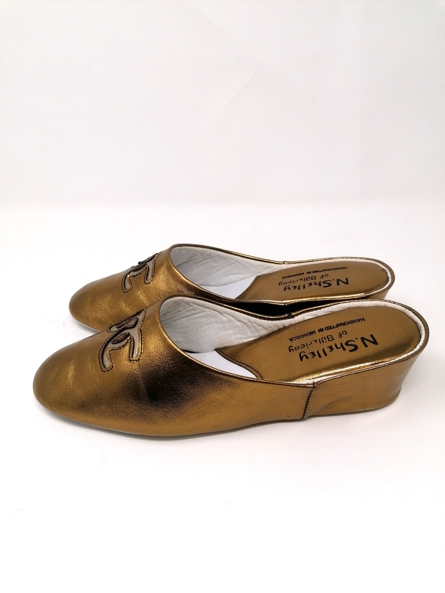 Florit Bronze Leather Slippers
